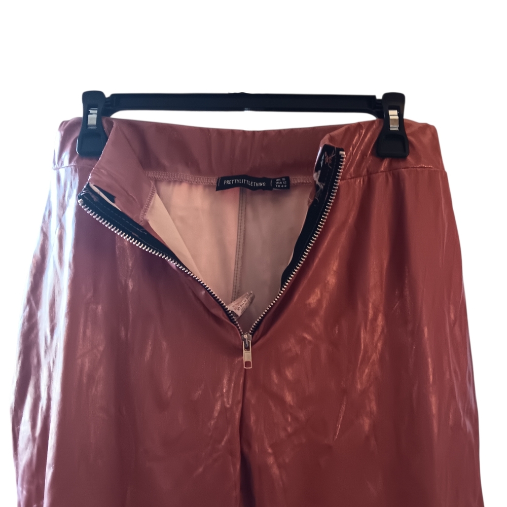 PrettyLittleThing Pink Shiny Leggings - Picture 5 of 7